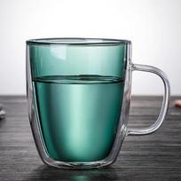 400ml Spalvingas dvigubos sienelės arbatos ir kavos puodelis Stiklinis puodelis Atsparus karščiui Rankų darbo alaus puodeliai Viskiui stiklinis puodelis Vandens butelis Indai gėrimams 350ml žalia