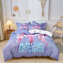 3pcs K-Pop Demon Hunters Pattern Duvet Cover Includes 1 Duvet Cover & 2 Pillowcases Suitable For Bedrooms Hotels Fan Gifts EU Single(135*200cm)3pcs