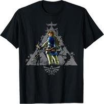 The Legend of Zelda Breath Of The Wild Link Triforce Hyrule T-Shirt S juoda