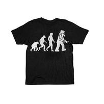 The Big Bang Theory of Robot Evolution 100% Cotton T-shirt Mens Tees Top Sheldon Cooper Graphic Tee Black S