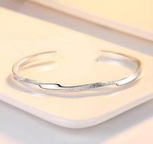 Sterling Silver Mobius Nail Openwork Bracelet for Women - Korean Style, Light Luxury Fashion Jewelry. Sterling Silver 999.9