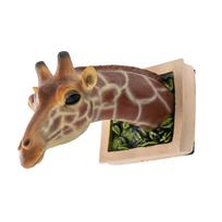 3D sienoje montuojama žirafos skulptūra Sieninis menas Įspūdingas sienoje sprogstantis žirafos biustas