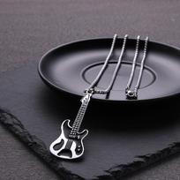 Europos ir Amerikos muzikos gitara, Vyrų hiphopo grandinėlės, Roko aksesuarai, Karoliai, Pakabukai 60CM(Necklace Long) gray
