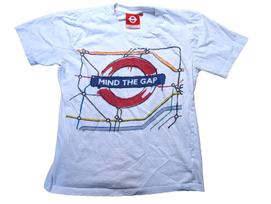 Vintage Mind The Gap London Underground T-shirt Authentic Sz L White Subway S