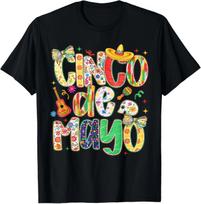 Cinco De Mayo Floral Fiesta Bow Sombrero Girl Women T-Shirt S