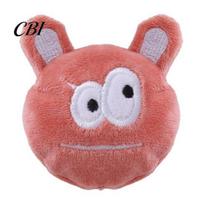 Soft Short Plush Cat Toy Ball Toy, Catnip Chew Cute Embroidered Face, Fun Play Accessory Stuffed Kitten Teething for Indoor Cats Biting Patting oranžinė