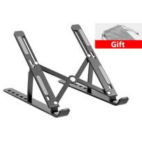 WEFOR Aluminium Alloy Portable Laptop Stand Support Base Notebook Stand For Macbook Pro Lapdesk Computer Laptop Holder Cooling pilka spalva