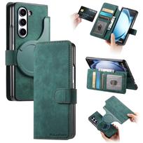 Case for Samsung Z Fold 7 6 5 4 3 Magnetic 2-in-1 Flip Cover with Card Slot and Drop Protection Tough Case Shock Proof plain Galaxy Z Fold7 žalia