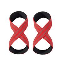 Heavy Duty Cotton Straps for Deadlift Weightlifting Powerlifting-Figure 8 Workout Straps for Fitness Enthusiasts raudona