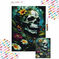 5D Diy Diamond Painting Skull Flowers Butterfly Embroidery Diamond Painting Embroidery Cross Stitch Embroidery Home Decor Round 20x30cm