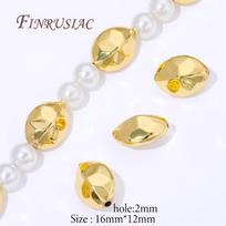 16x12mm 18K Gold Plated Brass Spacers For Beads,Metal Separator Beads For Bracelets Accessories,DIY Jewelry Making Supplies 2 pieces