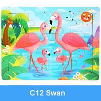 15*11cm Montessori Wooden 3D Puzzle Cartoon Animal Intelligence Jigsaw Game Early Learning Educational Toys For Children