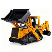 2 IN 1 Excavator Bulldozer Transporter Crane Truck Model Diecast Toys for Boys Alloy Tractor Kids Engineering Vehicle Xmas Gift
