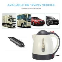 1000ml Car Electric Kettle 12v/24v 150w Portable Cigarette Lighter Kettle For Trip Travel Car Truck Travel Coffee Heated Tea Pot 12V
