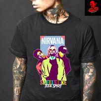 Men's and Women's T-shirts Nirvana 'Smells Like Teen Spirit' Grunge Band Unisex Premium L