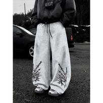Spring and Autumn Men's Multi Functional Solid Color Drawstring Loose Casual Sports Pants for Outdoor Home and Leisure S pilka