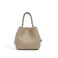 First layer cowhide shoulder messenger bag female office worker handbag new summer women's high-end leather bucket bag