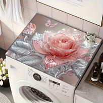 1Pcs Rubber Drying Mat With  Pink Rose Print For Coffee Shop Restaurant Kitchen Carpet Tableware Durable Diatom Mud Table Mat Pet Mat Coffeeware 30*40cm gray
