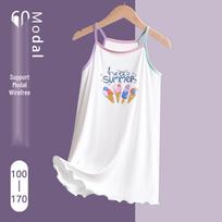 Merginų berankovė naktinė suknelė - Princesės stiliaus pižama vaikams 100cm - 35.9 balta