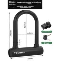 TOSUOD Electric Car U-Shaped Lock Anti-Theft Accessory for Motorcycle Mountain Bike and Bicycle U Lock