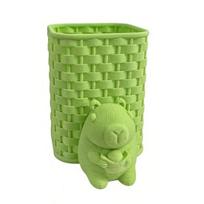 Pen Holder Ornament Capybara Holder 3D Printed with Basket Pencil Desk Organizer Cup šviesiai žalios spalvos