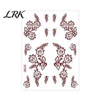 Temporary Body Art Stickers Henna Tattoo Stickers, Red Brown Waterproof Lace Tattoos, Eco-friendly Decals Indian Mehndi for Hands Feet, Festival P