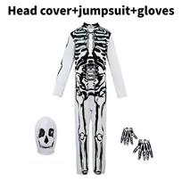 Skeleton Child Cosplay Attire For Halloween And Theatrical Performance White Skeleton Kid,S