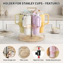A25F-For Stanley Cup 20/30/40 Oz Water Bottle Organizer- Rotating Tumbler Holder For Kitchen Cabinet Storage NONE