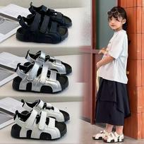 2026 Summer Kids' Non-slip Velcro Open-toe Sandals Size 29 - 17.8cm juoda