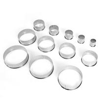 12PCS Food Grade Cookie Cutter Set Stainless Steel Mousse Mold  Biscuit Cutting sidabras