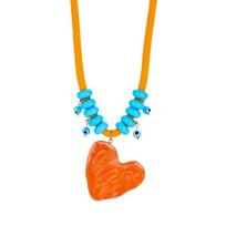 Stainless Steel Bohemian Orange Heart Resin Choker Necklace for Women Fashion Neck Jewelry Hot Sale Party Gift 2026 New Style oranžinė