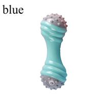 1Pc Interactive Squeaking Dumbbell Dog Toy Suitable for Small Dogs, Bite-Resistant TPR Chew Bone with Squeaker, Puppy Teething mėlyna