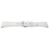 Bracelet montre - MY-MONTRE - pour Rolex GMT/Oyster - Cuir veau italien grain alligator - Blanc - Boucle acier inoxydable balta