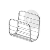 Stainless Steel Sponge Drain Rack Anti-rust Suction Cup Sink Storage Holder Quick Water Drainage Hollowed Kitchen Sink Organizer