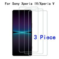 For Sony Xperia 1 IV Screen Protector Full Screen Coverage For Sony Xperia 1 V Transparent Tempered Glass Film 2.5D edge 9H Hard For Xperia 1 IV  V&3 piece skaidri