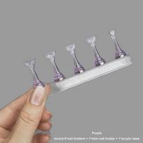 Acrylic Magnetic Nail Display Stand False Press On Nail Holder Manicure Rack For Beginners DIY violetinė