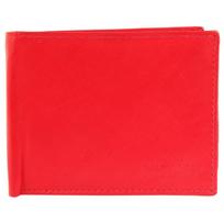 Portefeuille homme - EXCELLANC - Murasi - cuir rouge - format horizontal - 8 emplacements cartes raudona