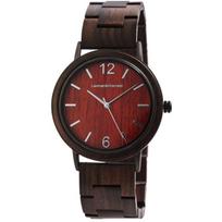 Montre - LEONARDO VERRELLI - LV0141 - Bois de santal - Cadran rouge - Quartz Miyota 2035 juoda