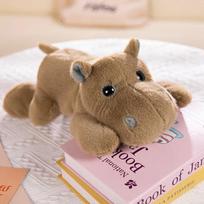 25CM Cute Elephant Hippopotamus Rabbit Animal Plush Doll With Weighted Particles at the Tail To Soothe and Accompany the Doll