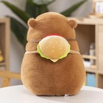 Kawaii Hamburger Capybara Plushies Cute Plush Bag Stuffed Animal Capybara With Hamburger Bag Decor Doll Birthday Girl Gift