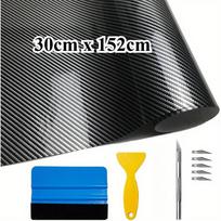 6D Carbon Fiber Vinyl Self - Adhesive Wrap Film - for Car, Motorcycle, Computer(2 Sizes: 20cmx152cm & 30cmx152cm, Tool Included)