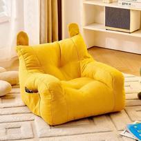 Minkšta maža sofos kėdė Patogi ergonomiška svetainės tinginio sofa su laikymo krepšiu Vaikų lokio sofos kėdė berniukams ir mergaitėms geltona
