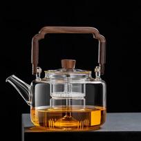 JUSTINLAU Glass Teapot Integrated Steaming and Boiling kettle with Handle Thickened Filter Heat-resistant Teapot For Home Office skaidri