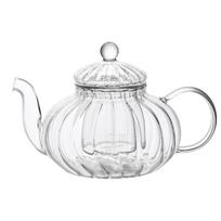 2026+ Glass Pot Striped Pumpkin Shape Flower Teapot Glass Teapot with Infuser Tea Leaf Flower TeaCup China Mainland