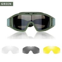 3 Lens Military Tactical Goggles CS Airsoft Windproof Army Shooting Polarized Glasses HD Motorcycle Cycling Outdoor Safe Glasses