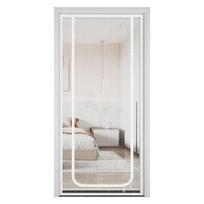 Katės Tinklelio Durys Gyvūnų Durys Tinklelis Katės Vartai Su Užtrauktuku 220x90x0.2cm Nešiojamas Apsaugas Katėms Atsparus Tinklinis Ekranas Su Užtrauktuko Užsegimu balta