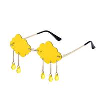 Cloud Shaped UV400 Steampunk Sunglasses Disco Glasses Rimless Sunglasses Clouds Tassel Sunglasses