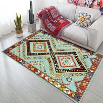 VIKAMA American Persian Retro Carpet Bedside Cushion for Bedroom Crystal Velvet Sofa Coffee Table Rug Home Decoration 40cm x 60cm gray