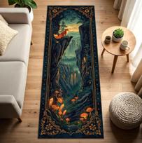 Naujas Atvykimas Miško Ilgas Kilimas Lapė Šviečiantis Grybas Kanjono Takas Tamsiai Žalias Fantazijos Kilimėlis Neslystantis Svetainės Koridoriaus Dekoras 40X120CM