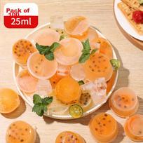 Disposable Sauce Containers, Passion Fruit Dispensing Boxes, Frozen Small Containers, Takeaway Boxes, Round Cups for Dipping Sauce, 25ml, 100 Pieces